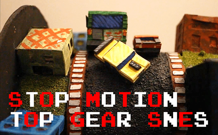 stop motion car arcade game Top Gear SNES