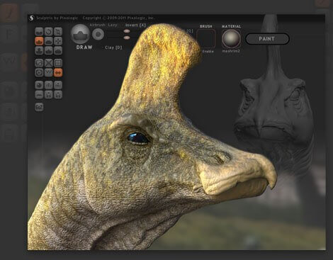 Interface graphique de Sculptris