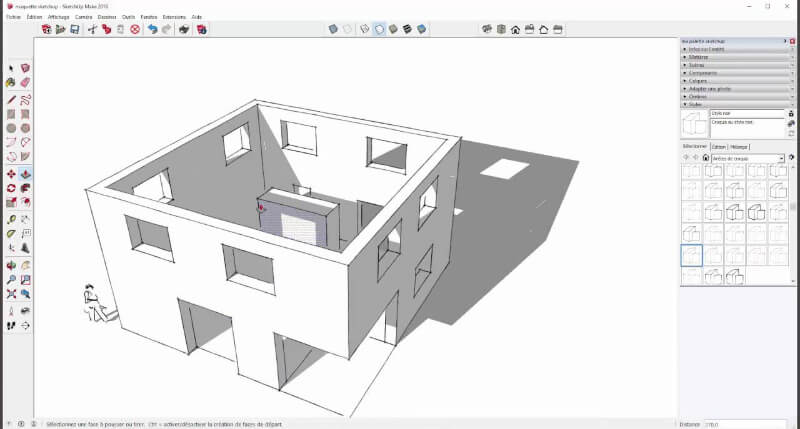 interface graphique de Sketchup 